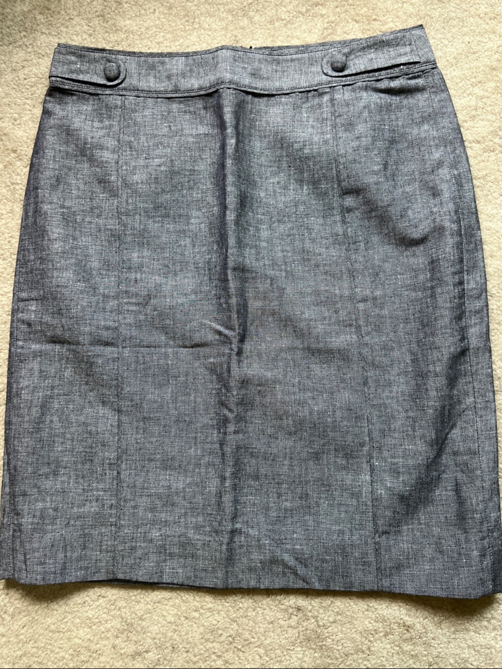 Banana Republic Classic Gray Blue Pencil Skirt - Linen Cotton size 10 NEW